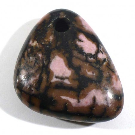 Pendentif galet plat en rhodonite 4cm