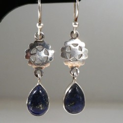 boucles d'oreilles en lapis-lazuli étoiles en argent