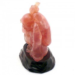 Bouddha pèlerin en Quartz rose de Chine