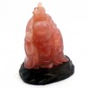 Bouddha pèlerin en Quartz rose de Chine