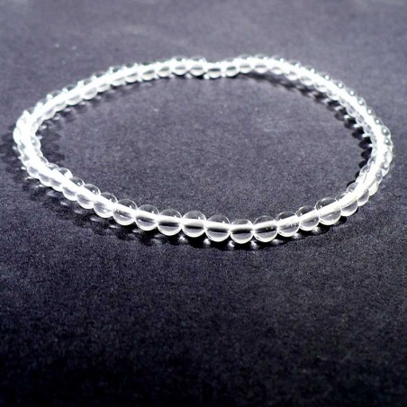 bracelet en cristal de roche perles rondes 4mm