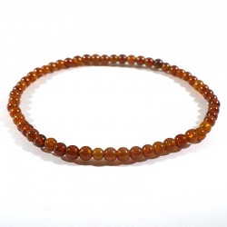 bracelet en grenat hessonite perles rondes 4mm