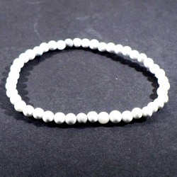 Bracelet en howlite perles rondes 4mm