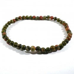 bracelet en unakite (épidote) boules de 4mm