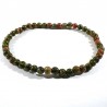 bracelet en unakite (épidote) boules de 4mm