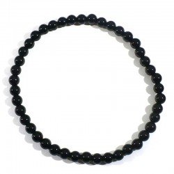 bracelet en onyx noir perles rondes 4mm