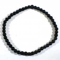 bracelet en obsidienne oeil celeste perles rondes 4mm