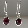 boucles d'oreilles ovales serties d'argent en grenat extra