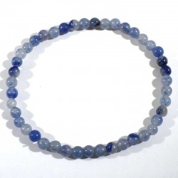 Bracelet en quartz bleu (rutile) perles rondes 4mm