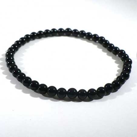 bracelet en obsidienne perles rondes 4mm