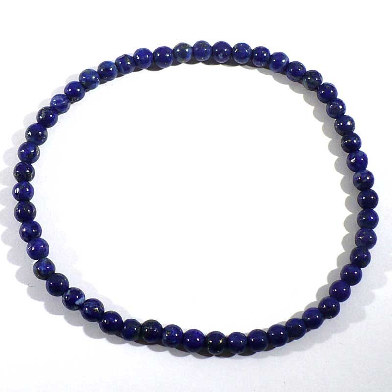 Bracelet en Lapis Lazuli perles rondes 4mm