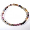 Bracelet en tourmaline multicolore perles rondes 4mm