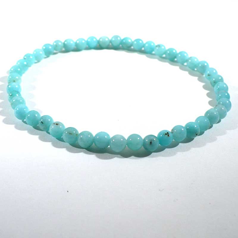 Bracelet en amazonite perles rondes 4mm