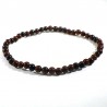 bracelet en obsidienne acajou perles rondes 4mm