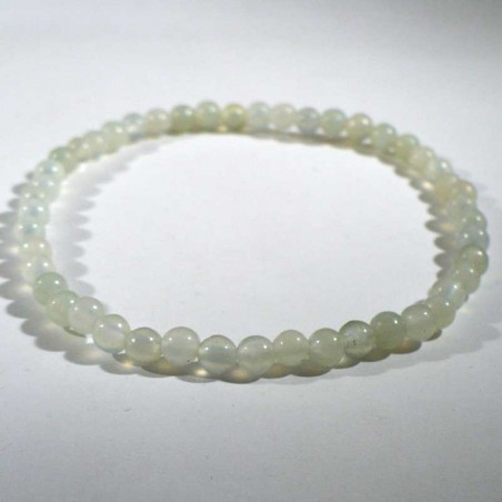 Bracelet en serpentine noble (jade de chine) perles rondes 4mm