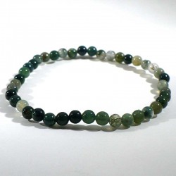 bracelet en agate mousse perles rondes 4mm