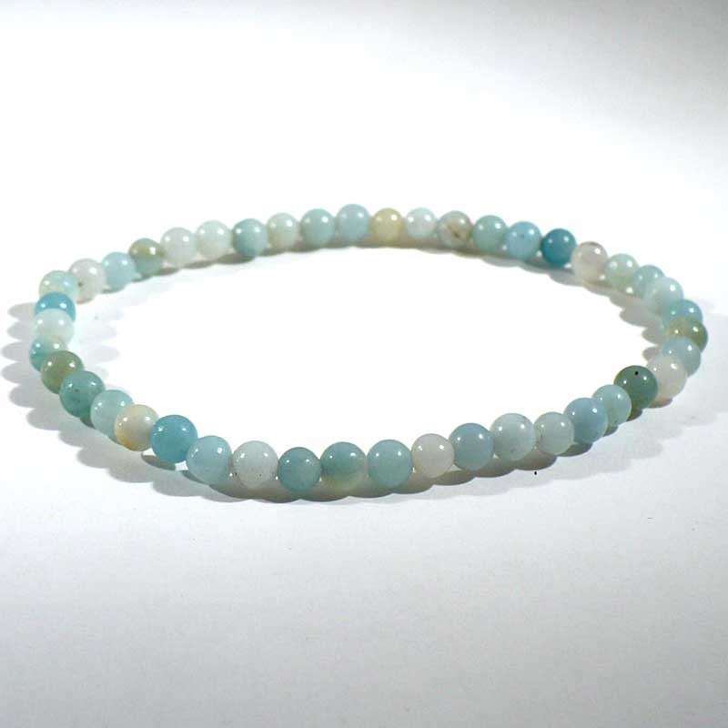 Bracelet en amazonite perles rondes 4mm