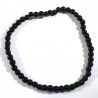 bracelet en tourmaline noire perles rondes 4mm