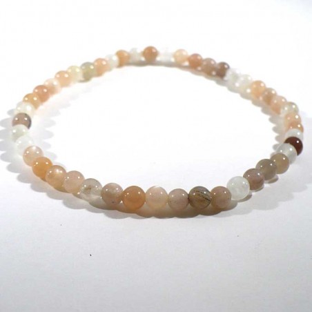 bracelet en pierre de lune (adulaire) perles rondes 4mm