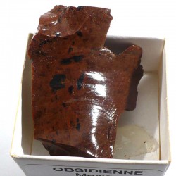 Obsidienne acajou du Mexique - boite de collection 4cm
