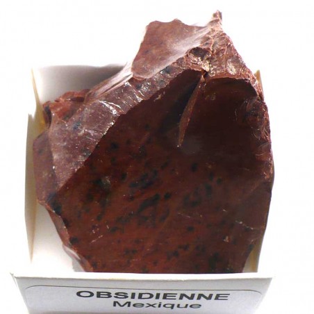 Obsidienne acajou du Mexique - boite de collection 4cm