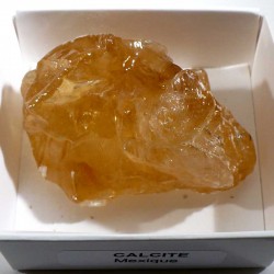 Calcite miel du Mexique - boite de collection 6cm