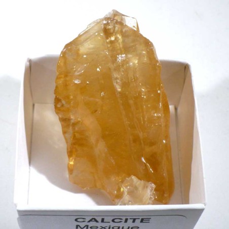 Calcite miel du Mexique - boite de collection 4cm