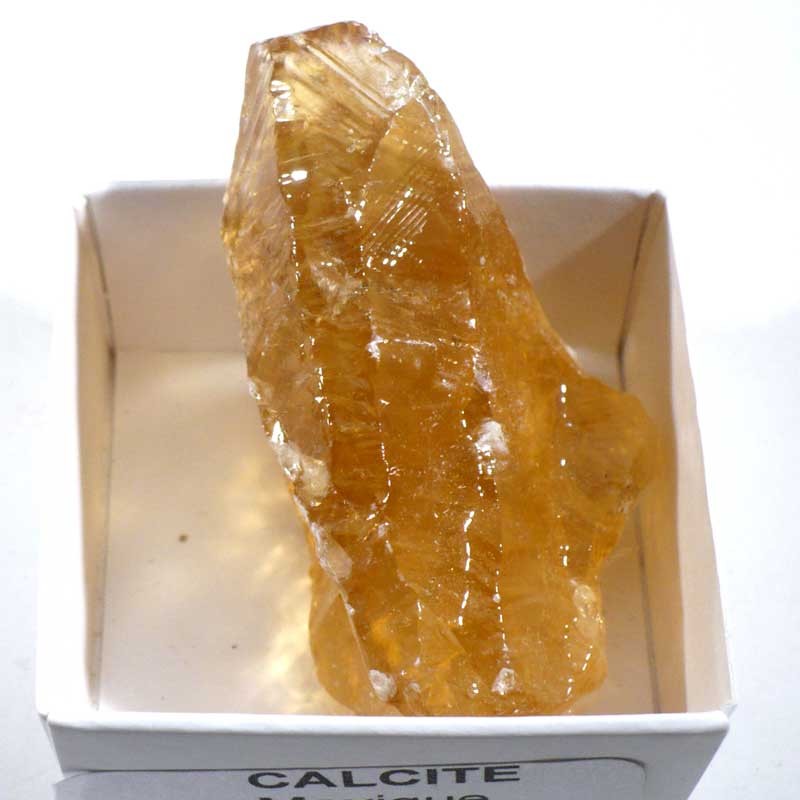 Calcite miel du Mexique - boite de collection 4cm