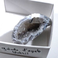 Géode d'agate du Brésil - boite de collection 4cm