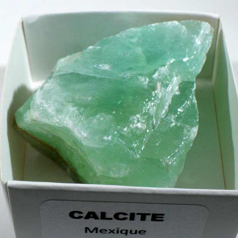 Calcite verte du Mexique - boite de collection 5cm