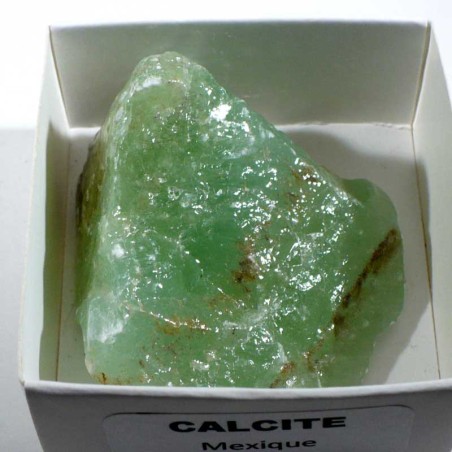Calcite verte du Mexique - boite de collection 5cm