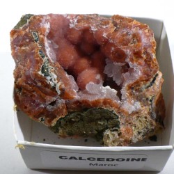 Géode de Calcédoine du Maroc - boite de collection 5cm