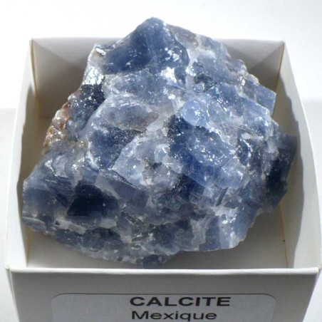 Calcite bleue du Mexique - boite de collection 5cm