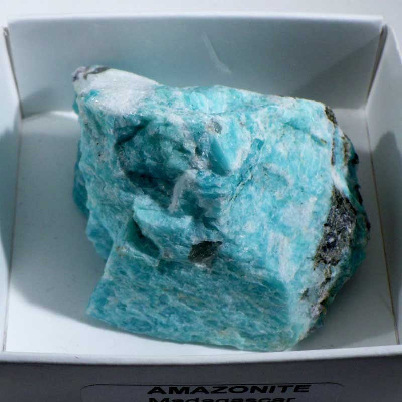 Amazonite de Madagascar - boite de collection 6cm