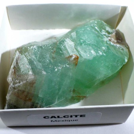 Calcite verte du Mexique - boite de collection 6cm