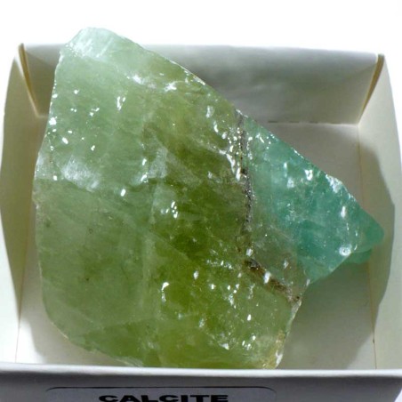 Calcite verte du Mexique - boite de collection 6cm