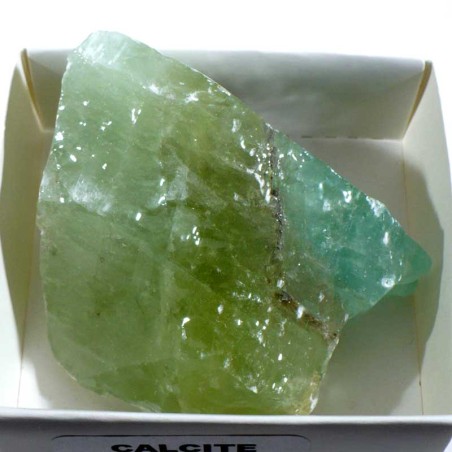 Calcite verte du Mexique - boite de collection 6cm Calcite verte du Mexique - boite de collection 6cm