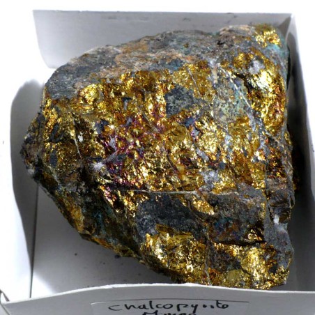 Chalcopyrite du Maroc - boite de collection 6cm