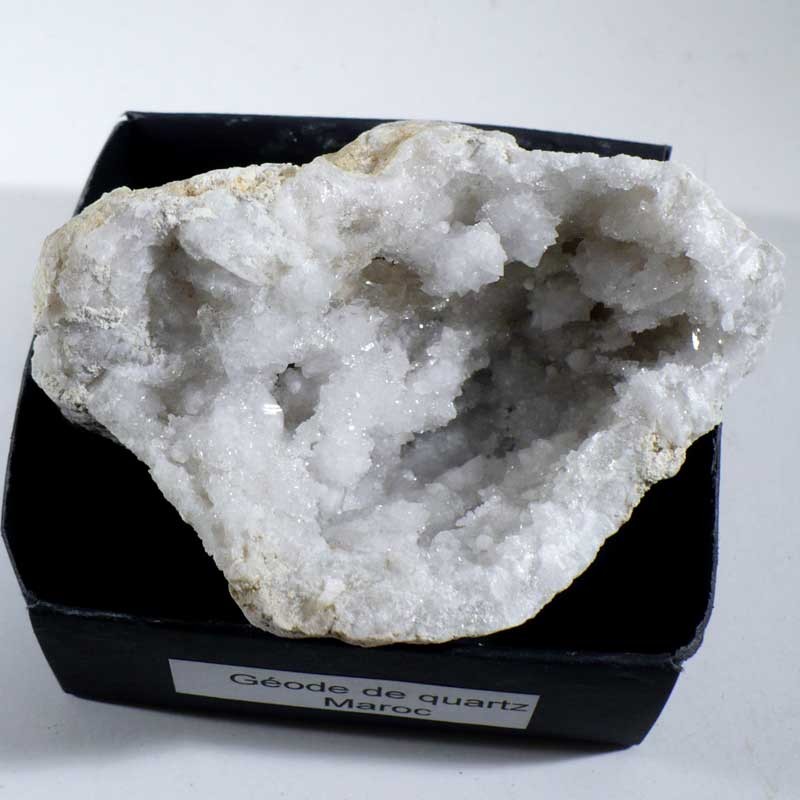 Géode de quartz du Maroc - boite de collection 6cm