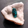 Pendentif ovale en Turquoise matrix et Argent