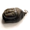 Pendentif tête de bouddha en obsidienne dorée