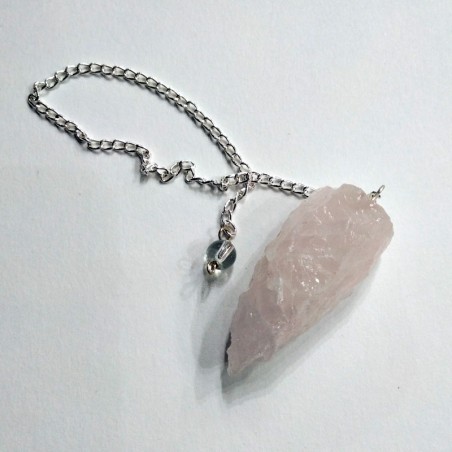 Pendule brut en quartz rose 4 cm