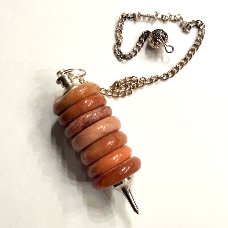 Pendule donut chakras en aventurine orange 5cm