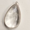 Pendentif goutte en cristal de roche serti argent