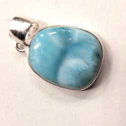 Pendentif rectangle en Larimar et Argent