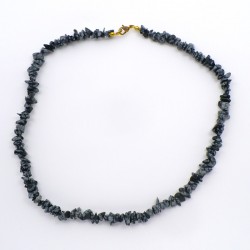 Collier baroque Obsidienne neige 42 cm