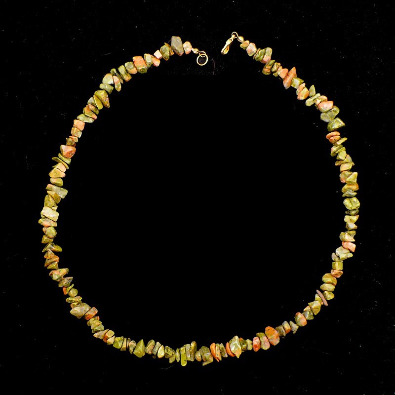 Collier baroque Unakite 42 cm