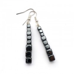 boucles d'oreilles baroques en hématite