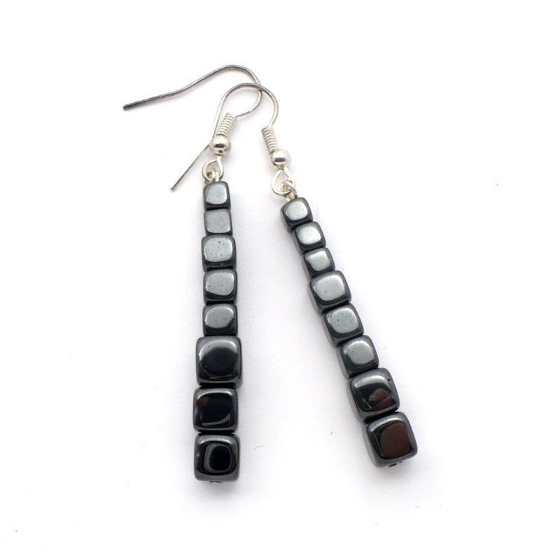 boucles d'oreilles baroques en hématite