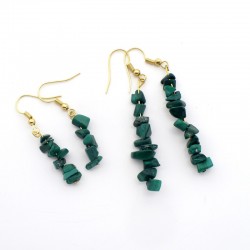 Boucles d'oreilles baroque en Malachite